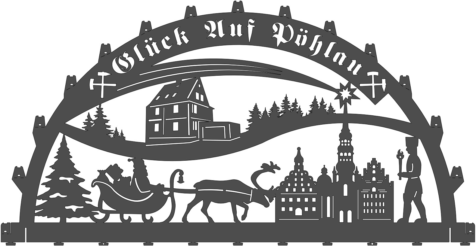 Schwibbogen Glück Auf Pöhlau