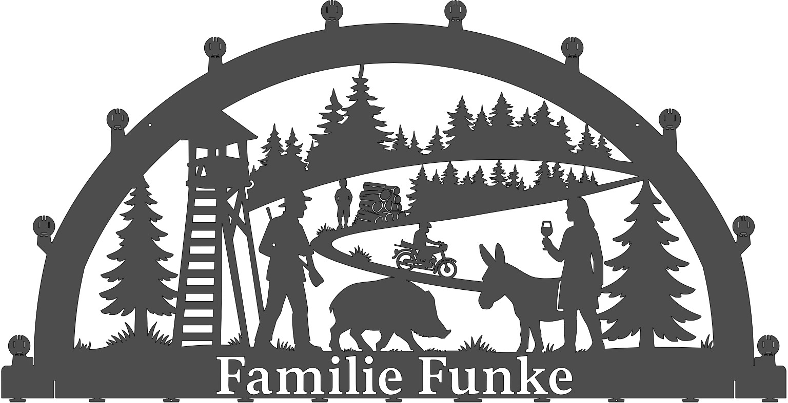 Schwibbogen Familie-Funke