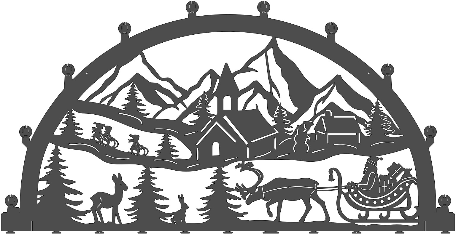 Schwibbogen Kutsche-Berge