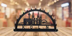 Schwibbogen Motiv Köln aus Metall für Außen